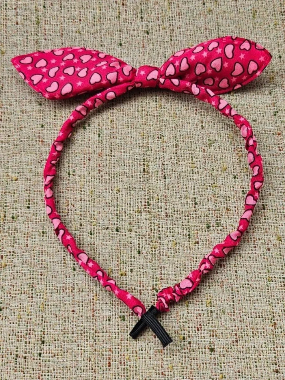 Girl Bunny Headband Rabbir Ear Head Band Pink Heart Hair Accessory One Size
